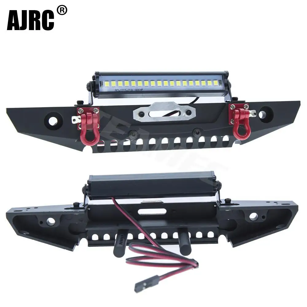 

1pc Adjustable Metal Front Bumper with light bar for 1/10 RC Crawler TRX4 Defender Axial SCX10 SCX10 II 90046 90047