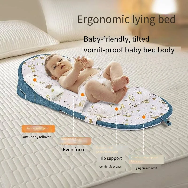 Baby Slope Pad Newborn Pillow Spine Care Adjustable Breastfeeding Pillow Feeding Bed Middle Bed