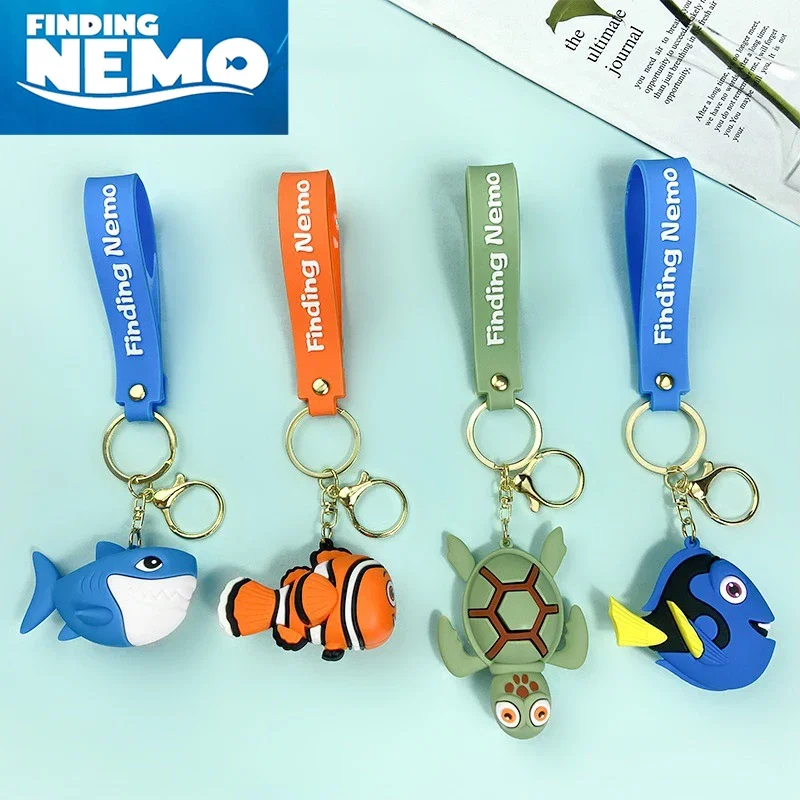 Disney Anime Finding Nemo Keychain Pendant Personality Creative Ugly Fish Nemo Dory Cute Keyring Halloween Gift for Adult