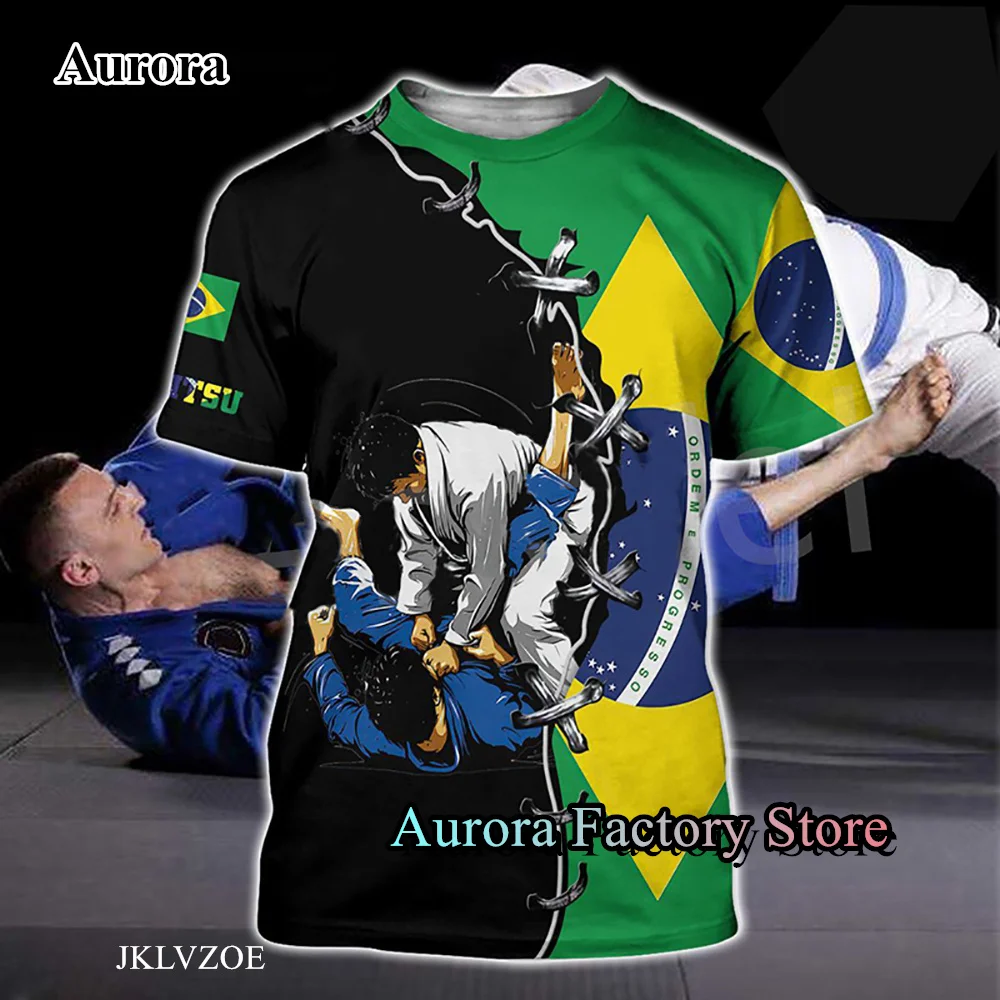 New Men Summer Jujitsu Boxing T-Shirt Male Tops Adult Tees Daily Wearing Brazil Jiu Jitsu Printed Clothing Oversized Streetwear