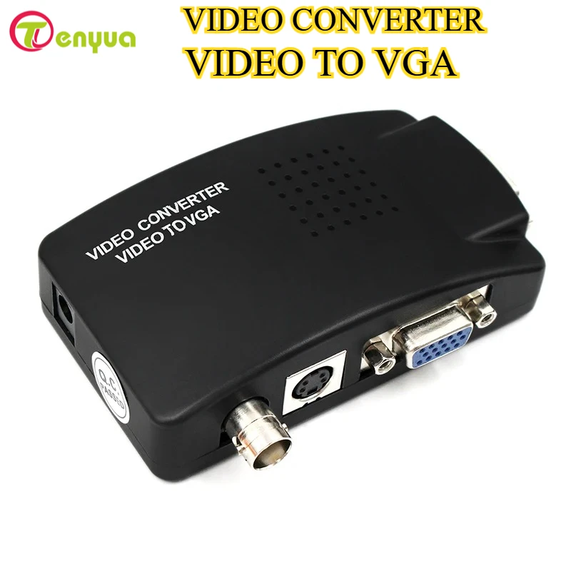 BNC VGA Composite S-Video to VGA Converter Video Converter VGA Output Adapter Digital Switch Box for PC Mac TV Camera DVD DVR