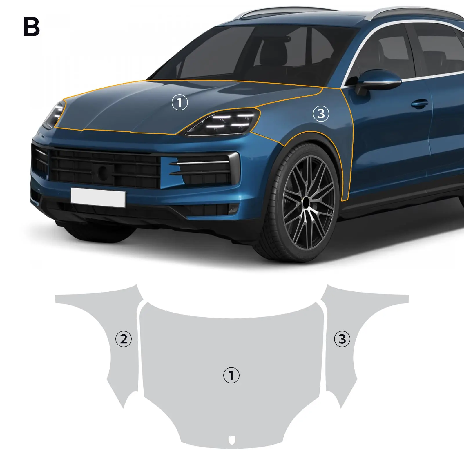 

9Mil TPU Scratch-resistant Matte Clear Paint Protection Film For Porsche Cayenne Basic 2024-UP Body Transparent Bra Per-cut PPF