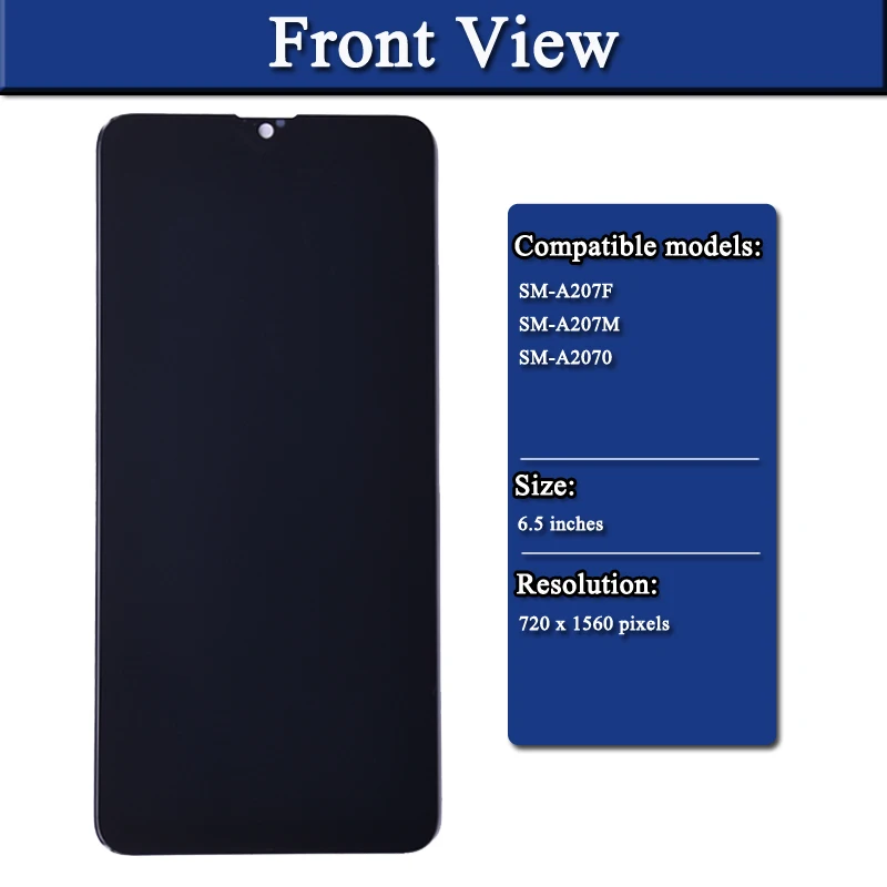 For Samsung A20S A207 LCD Display With Touch Screen Digitizer Assembly A207F SM-A207M LCD With Frame