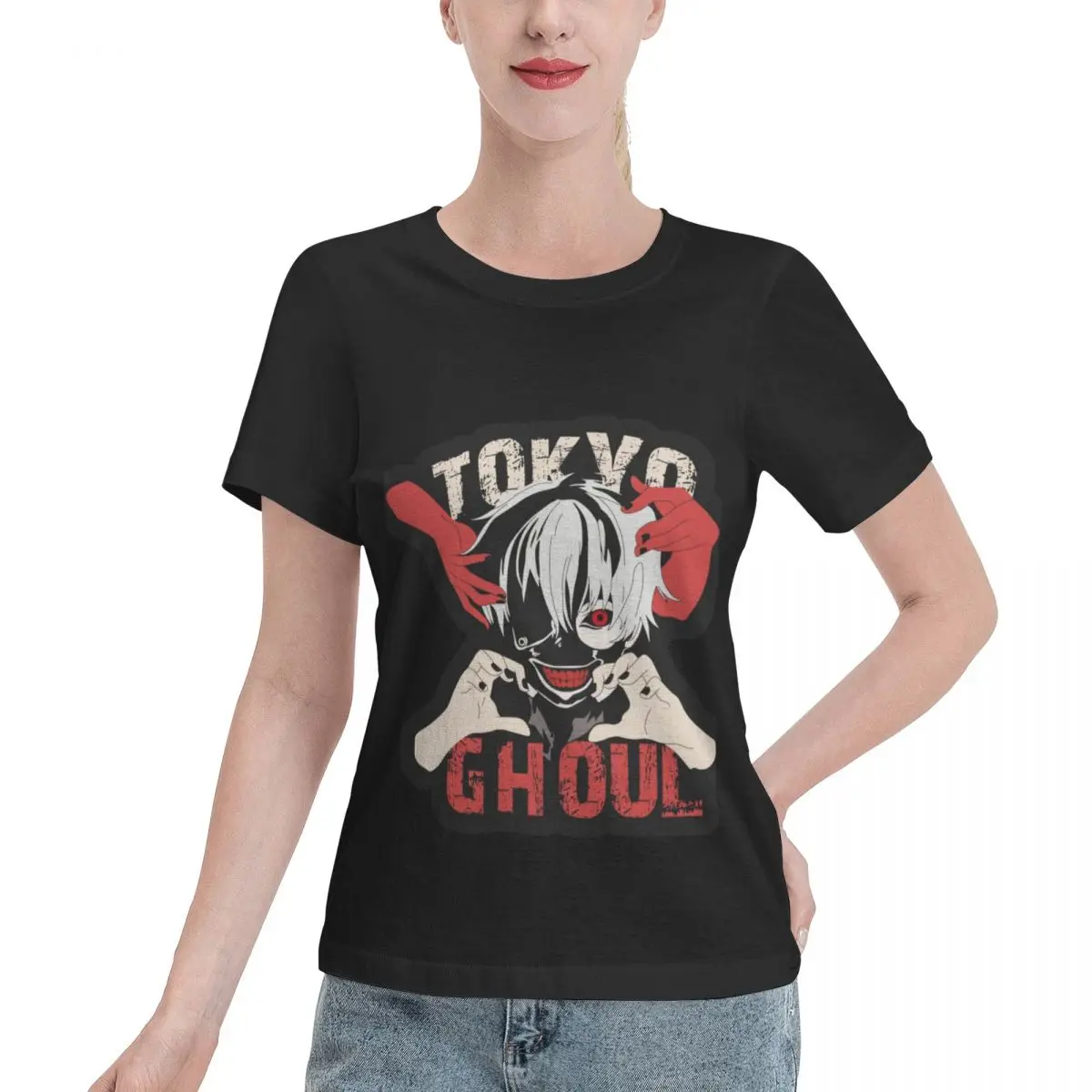 

Anime Ghoul Luxury T Shirts for Women's Summer Print Shirt Cotton High Quality Clothing Streetwear