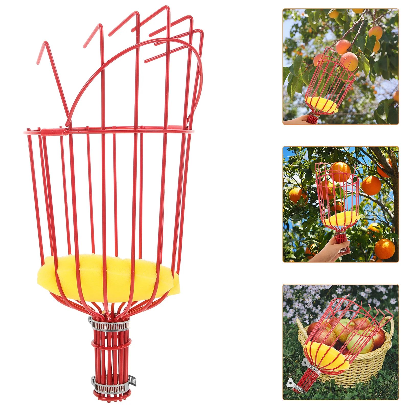 

Fruit Harvester Tool Premium Material Easy Picking Without Tree Damage Fits Multiple Fruits Soft Sponge Protection No Ladder