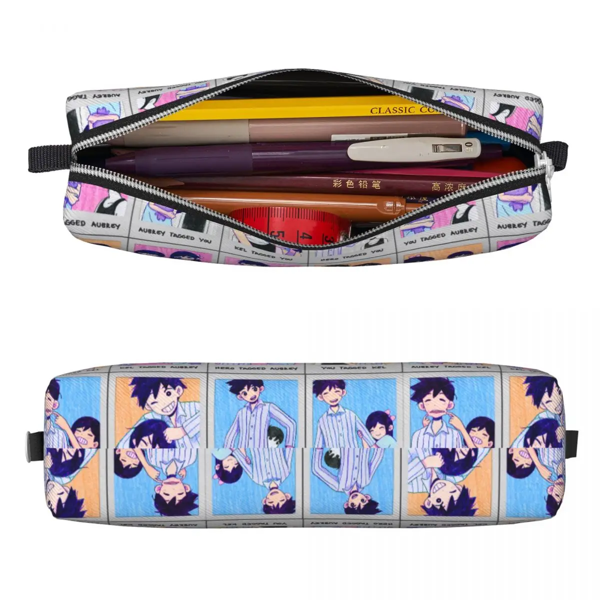 Omori Hero Sunny Basil Pencil Cases Cartoon Horror Pencilcases Pen for Student Large Storage Bag Student School Gifts Stationery