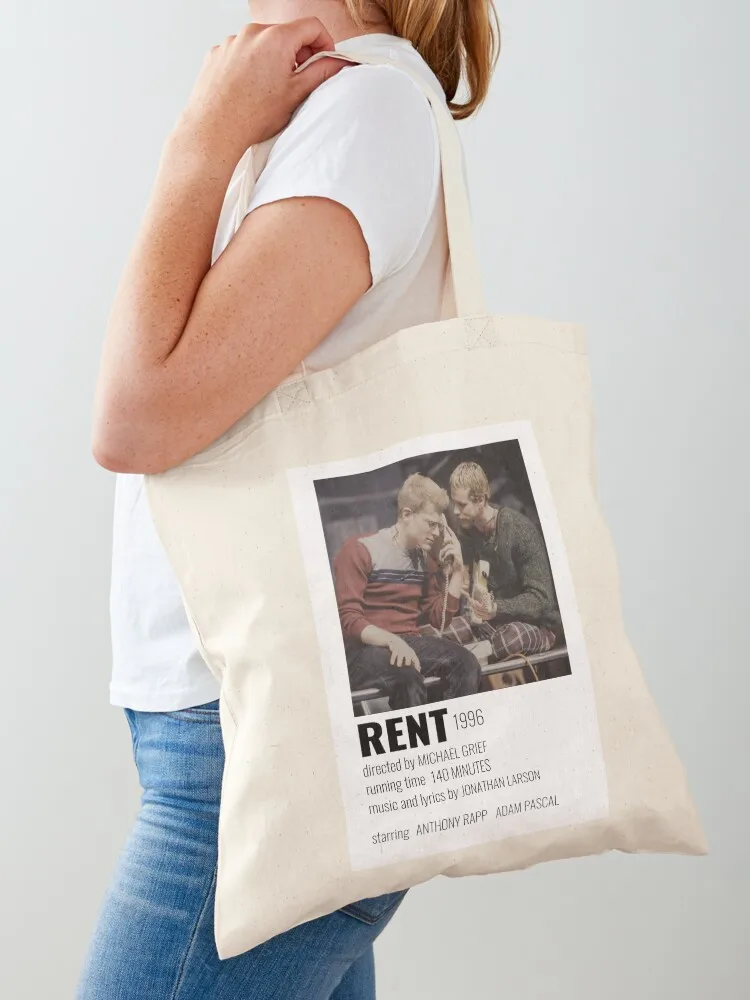 Rent bolso de mano con póster Musical, bolsa de compras con logotipo de la Universidad de lona para mujer