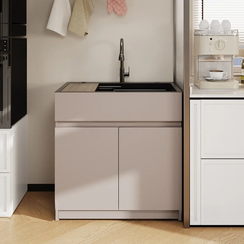 

Japanese Kitchen Cabinet Stainless Steel Sink Dishwashing Basin Vegetable Washing Basin Dining Counter Storage Furniture
