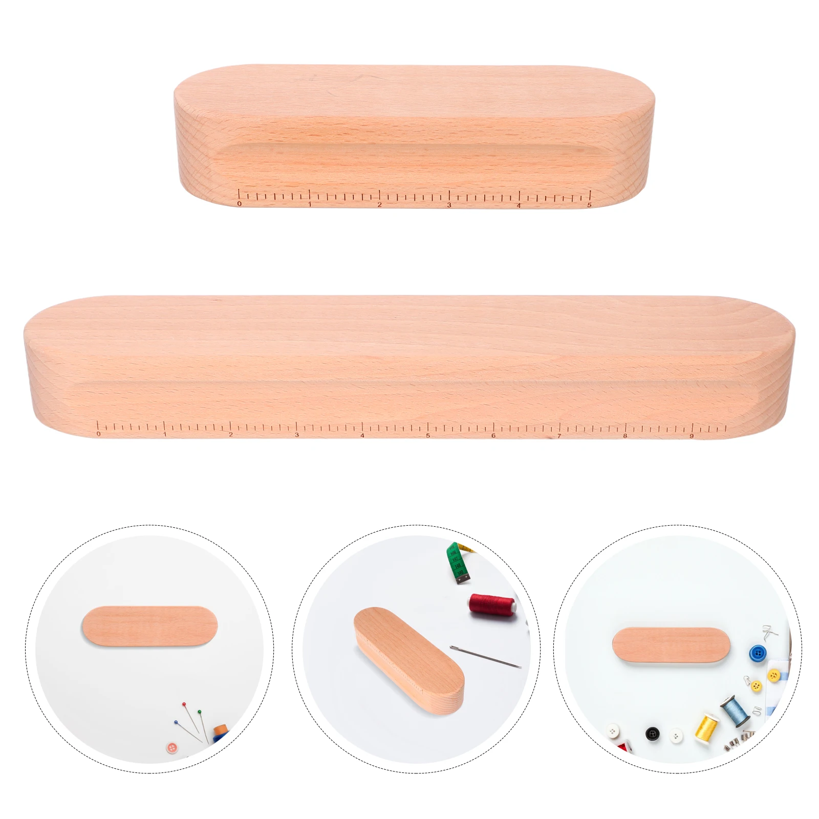 

2Pcs Wood Tailors Clapper Quilting Pressing Block Seam Flattening Tool Rounded Ends Fabric Pressers Steam Iron