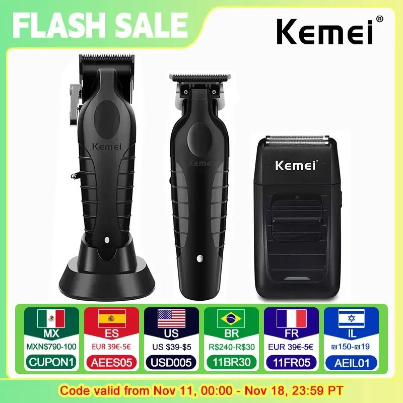 Kemei KM-1102 KM-2296 KM-2299 Hair Clipper Kit Men's Electric Shaver Hair Trimmer Machine Professional Hair Cutting Machine