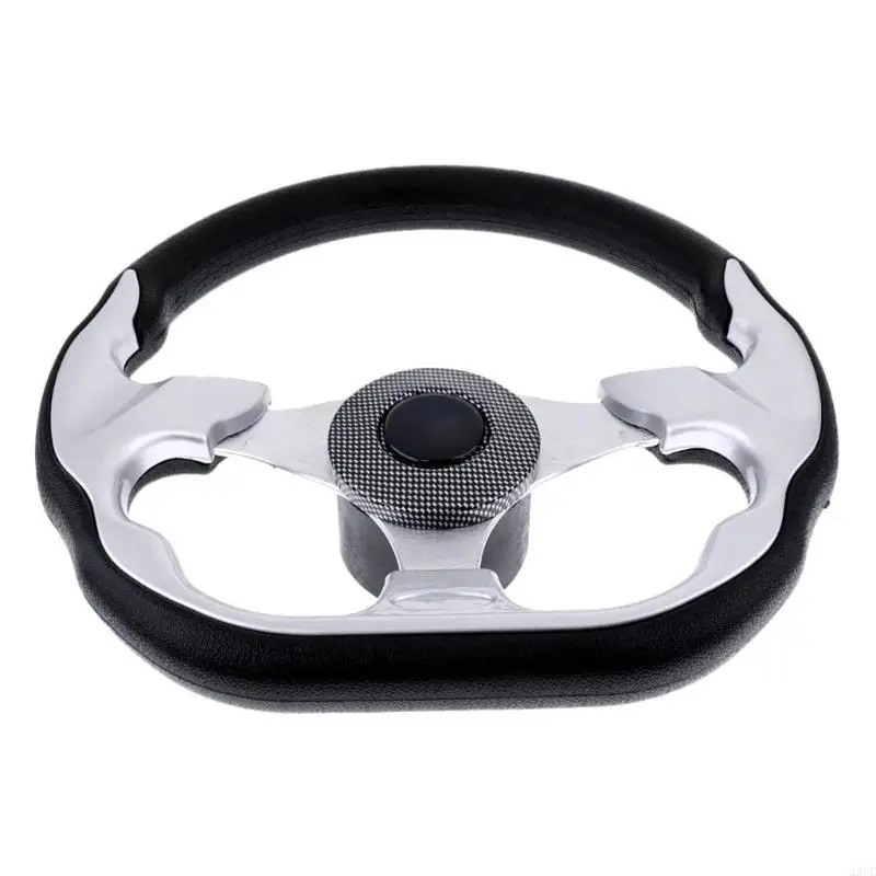 Aluminium Alloy Construction 310mm Boats Steering Wheel 3 Spokes Designs PU Foam Comfortable Handle For Marine Yachts