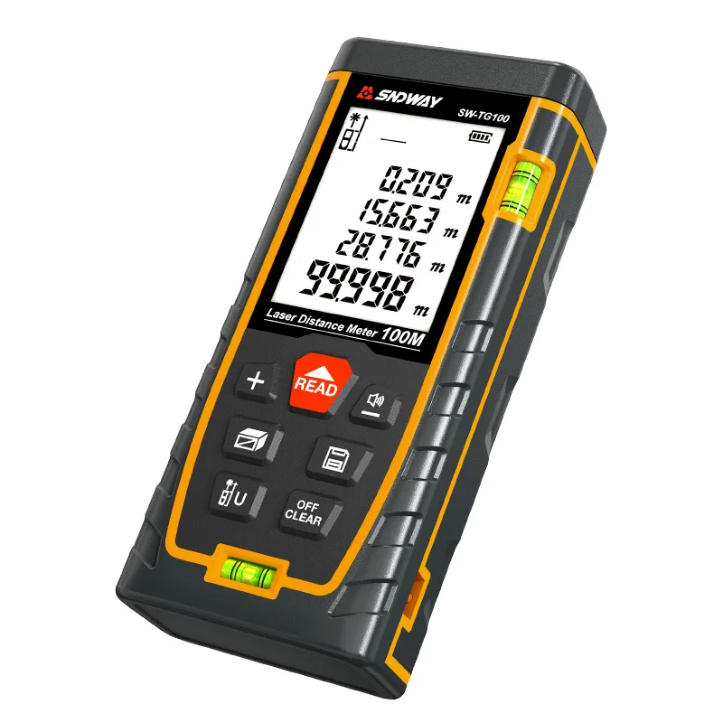 Sndway SW-TG Handheld  Distance Meter Area Volume Height Angle Customized  Tools Distance Meter with Horizontal Bubble