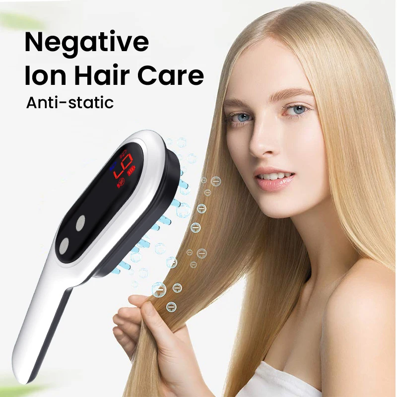 

Red Blue Light Phototherapy Vibration Massage Comb 9 Gear Scalp Massager Anti Hair Loss Magnetic Therapy Hair Care Brush