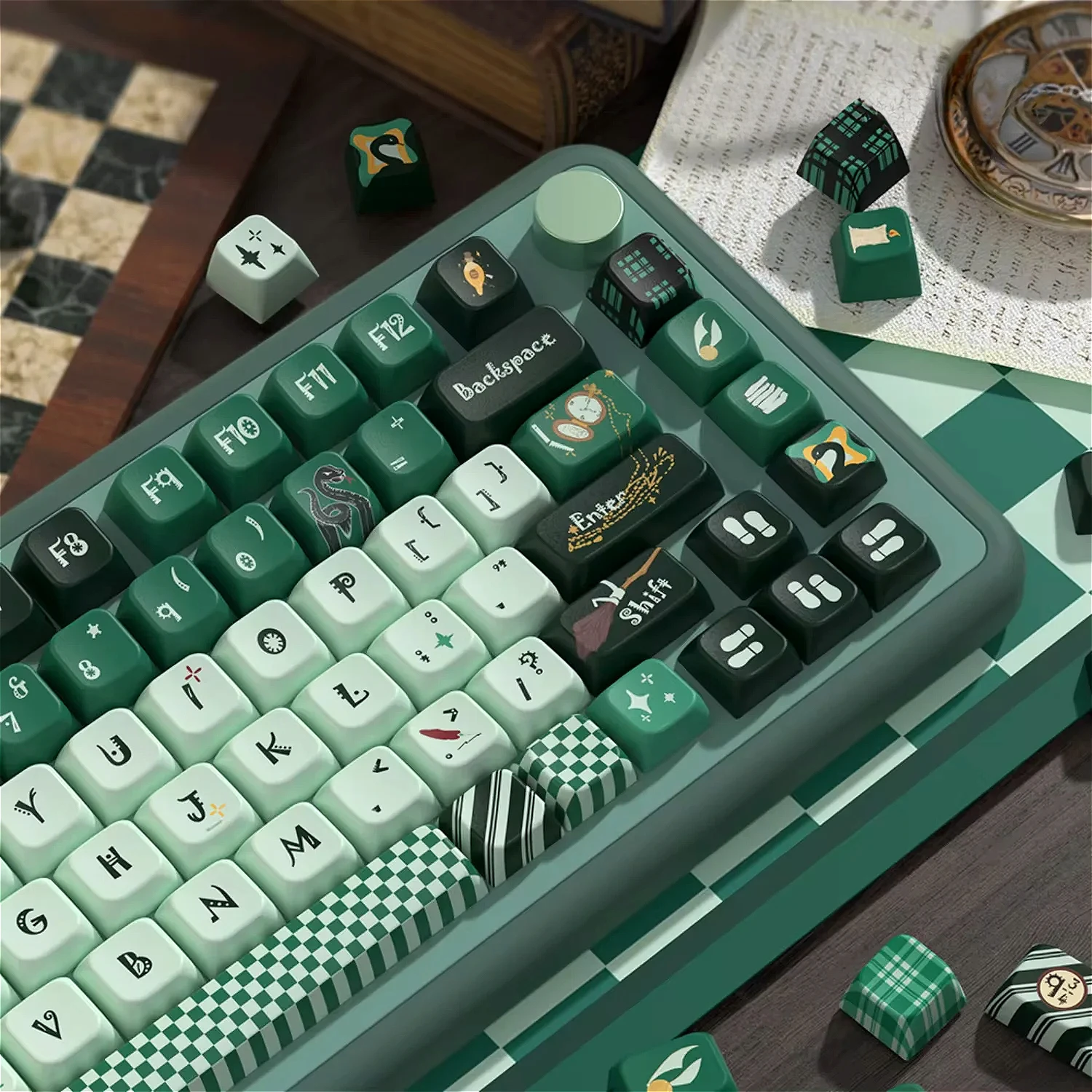 

MDA Keycaps PBT Slytherin Customized Heat-Sublimation Small Set Large Set for 60/80/87/98/104/108 Mechanical Keyboards