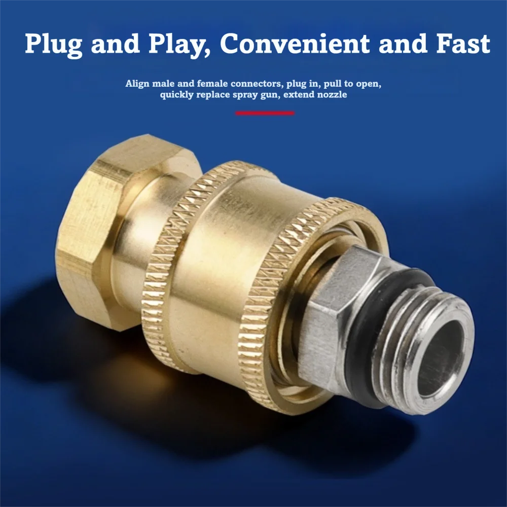 1/4 Inch Pressure Washer Nozzle Leak-Proof G1/4 Male Female Quick Connect Coupler High Pressure Quick Release