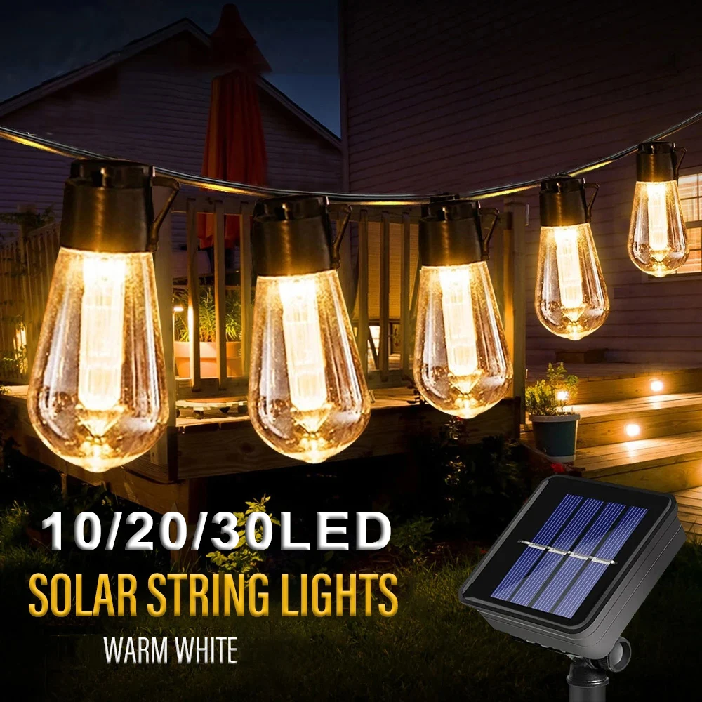 10-30 LED Solar String Light S14 Outdoor LED Garland Light Shatterproof Garden Patio Wedding Backyard Decoration IP65 Solar Lamp