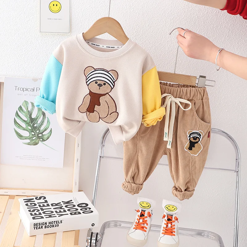 New Spring Autumn Baby Girls Clothes Suit Children Boys Cartoon T-Shirt Pants 2Pcs/Sets Toddler Casual Costume Kids Tracksuits