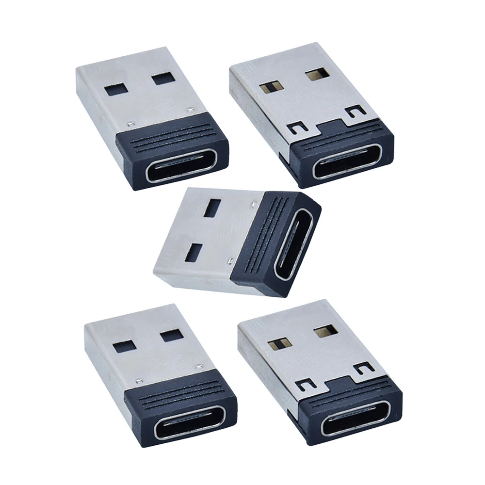 Cablecc 5pcs Type C USB-C Female to USB 2.0 A Male Data 480Mbps Power Adapter for Laptop Tablet Phone