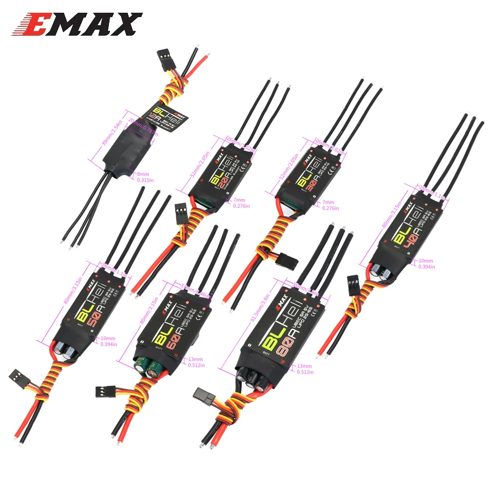 4 ピース/ロット Emax Blheli 12A 20A 30A 40A 50A 60A 80A 双方向ブラシレススピードコントローラ RC ESC RC Quadcopter 航空機用