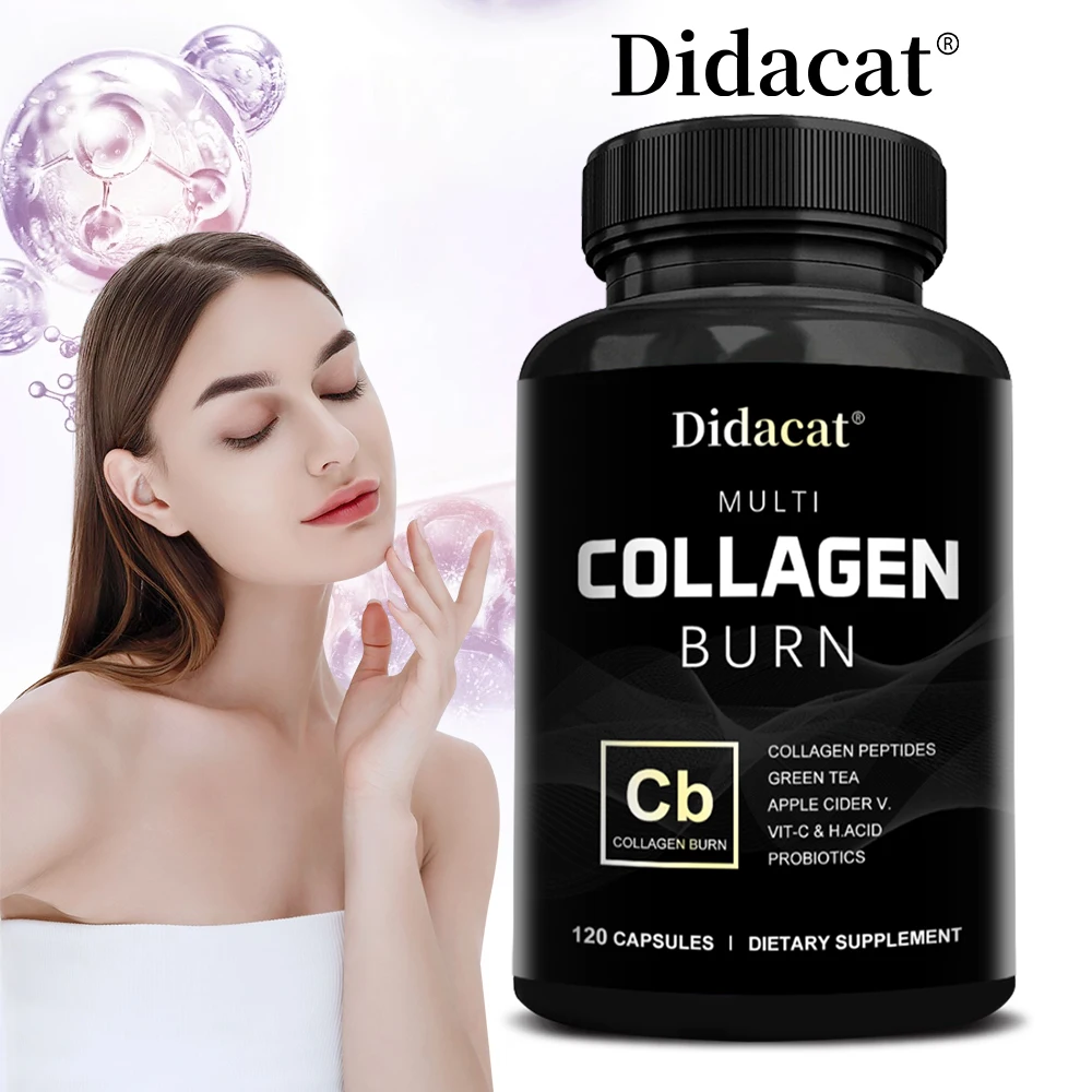 Multi-collagen Burning Multiple Hydrolyzed Collagen Peptides, Hyaluronic Acid, Vitamin C, Probiotics, Whitening Skin Fat Burning