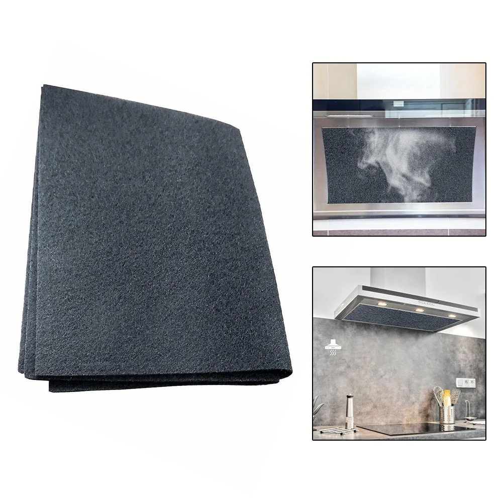 1Pc Carbon Range Hood Filter Activated Carbon Filter Cotton Cloth 57cm X 47cmx2mm Spare Parts For Cooker Hoods Cooking Supplies