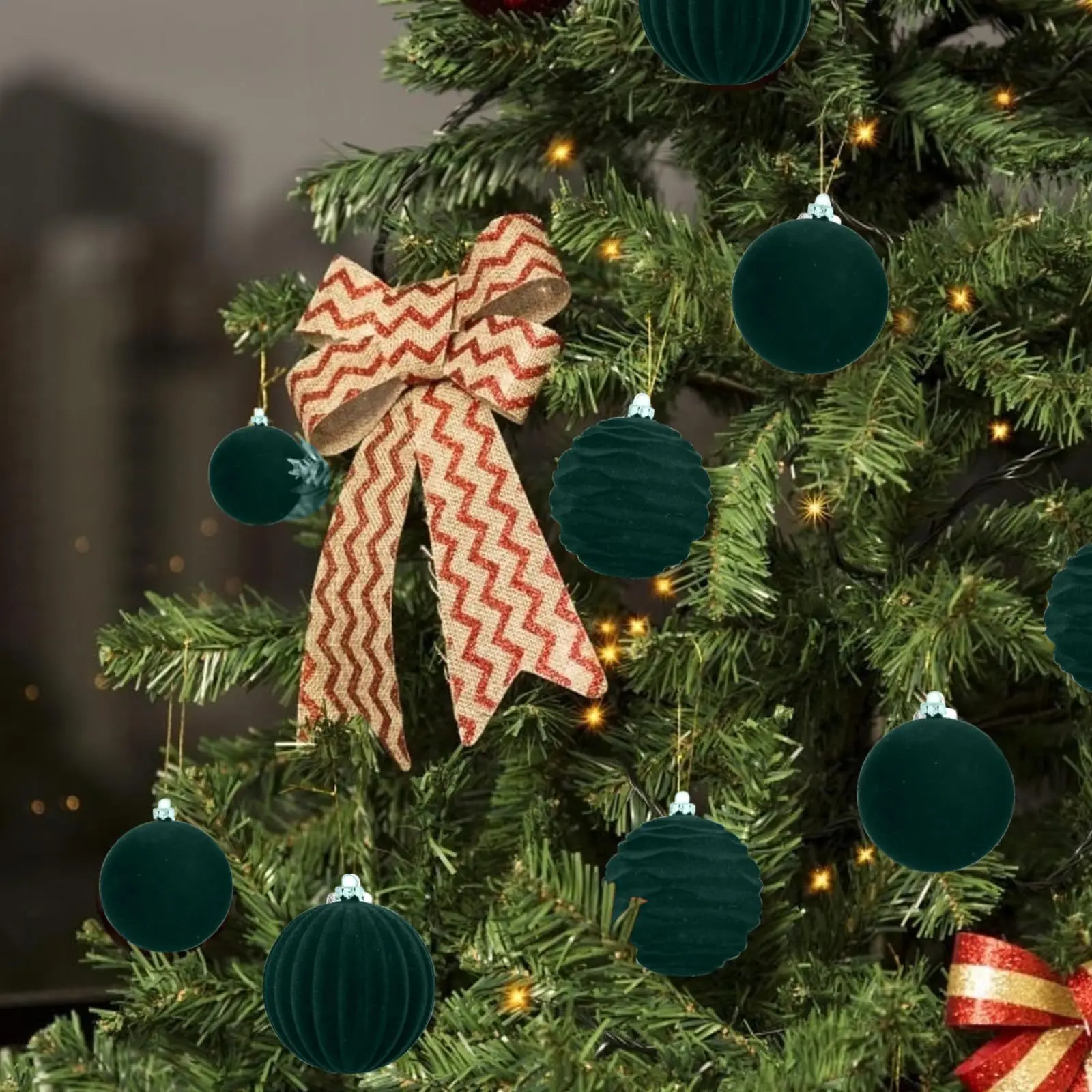 12pcs 6cm Velvet Christmas Ball Ornaments Home Plush Christmas Balls Pendant Red Green Color Balls Reusable Drop Ornaments - Image 5