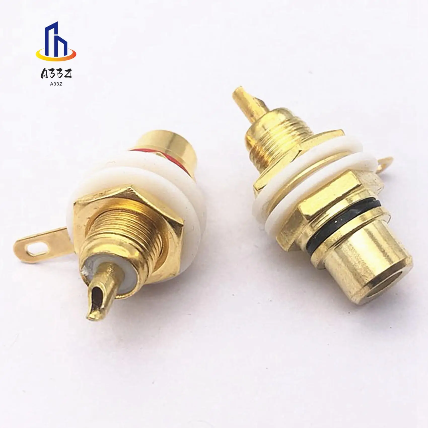 

A33Z-100Pcs Gold Plated RCA Terminal Jack Plug Female Socket Chassis Panel Connector For Amplifier Speaker