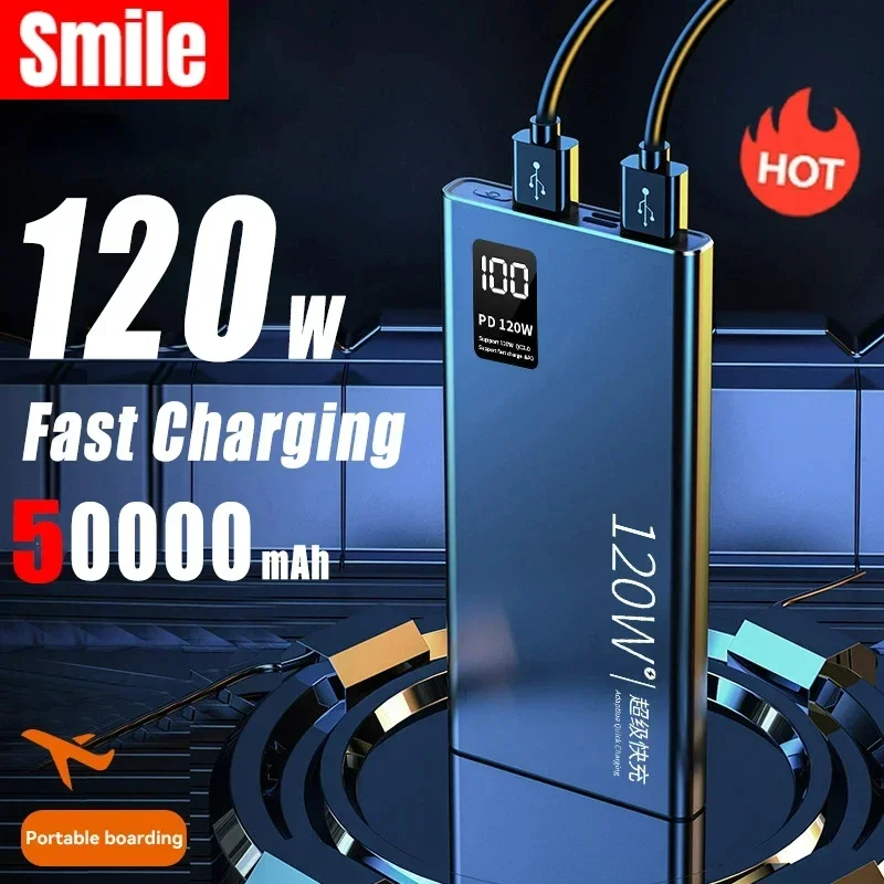 120W super fast charging 30000 mAh power bank with 100% sufficient capacity for mobile power supply for various mobile phones