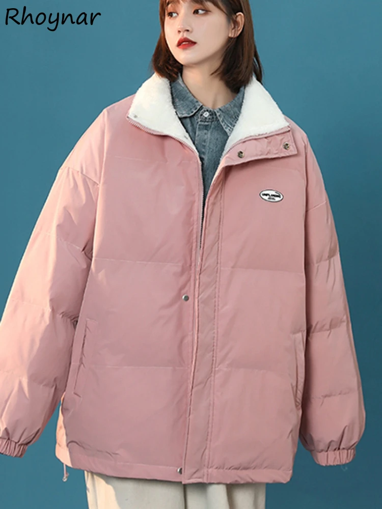 

Парки женские зимние студенческие топы в консервативном стиле с отложным воротником плюс бархатные утолщенные теплые свободные универсальные уличные одежды Ulzznag