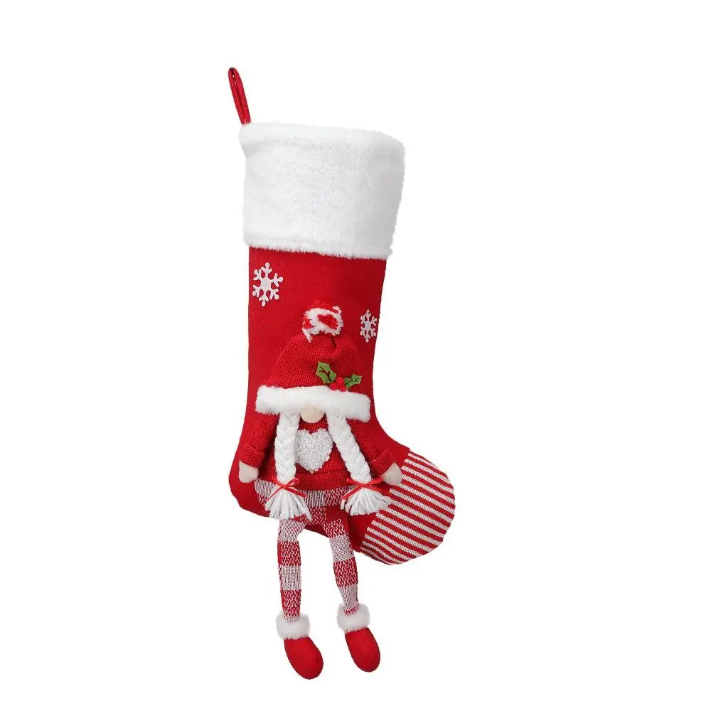 Large Capacity Christmas Gift Bag Three Dimensional Elderly Snowman Christmas Stocking Reusable Merry Christmas