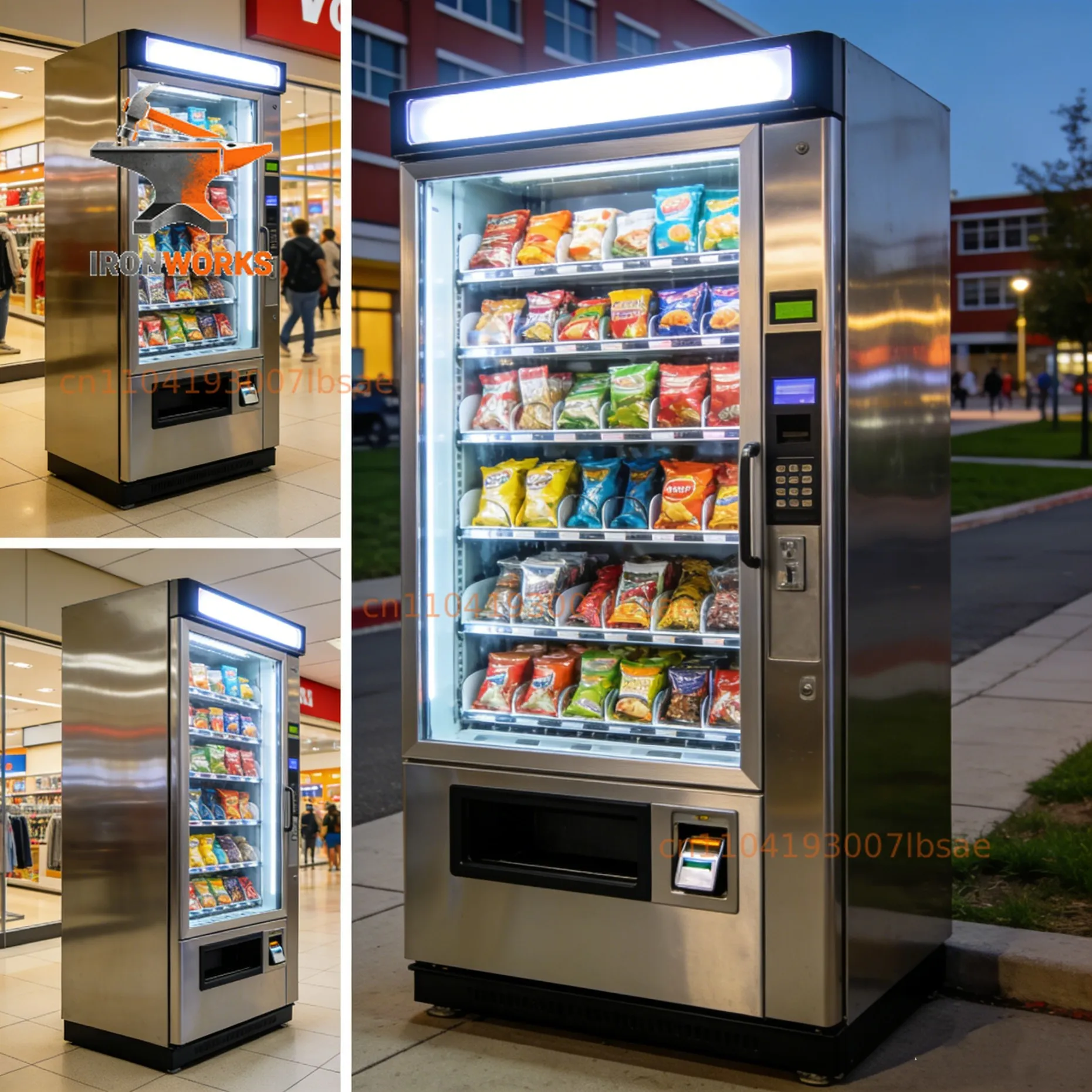 Customizable Vending Machine with 10-Slot Cooling System 10.1 Inch Touch Screen for Snacks and Beverages