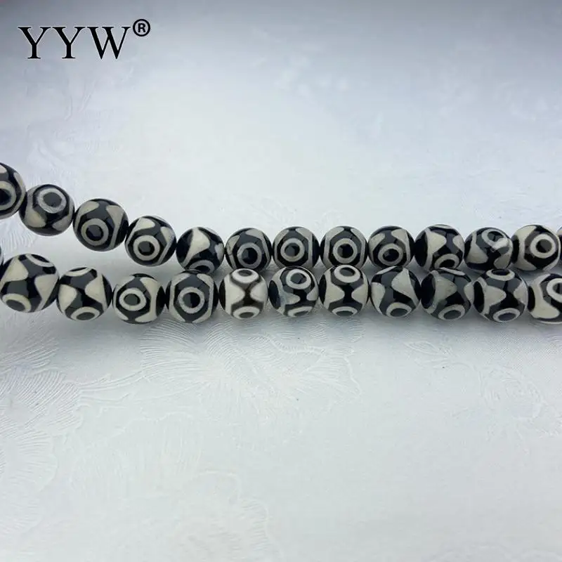 One Eyed 6mm 8mm 10mm 12mm 14mm Natural Tibetan Agate Dzi Beads Round Black 1 Strand For Jewelry Making Diy Necklace Bracelet