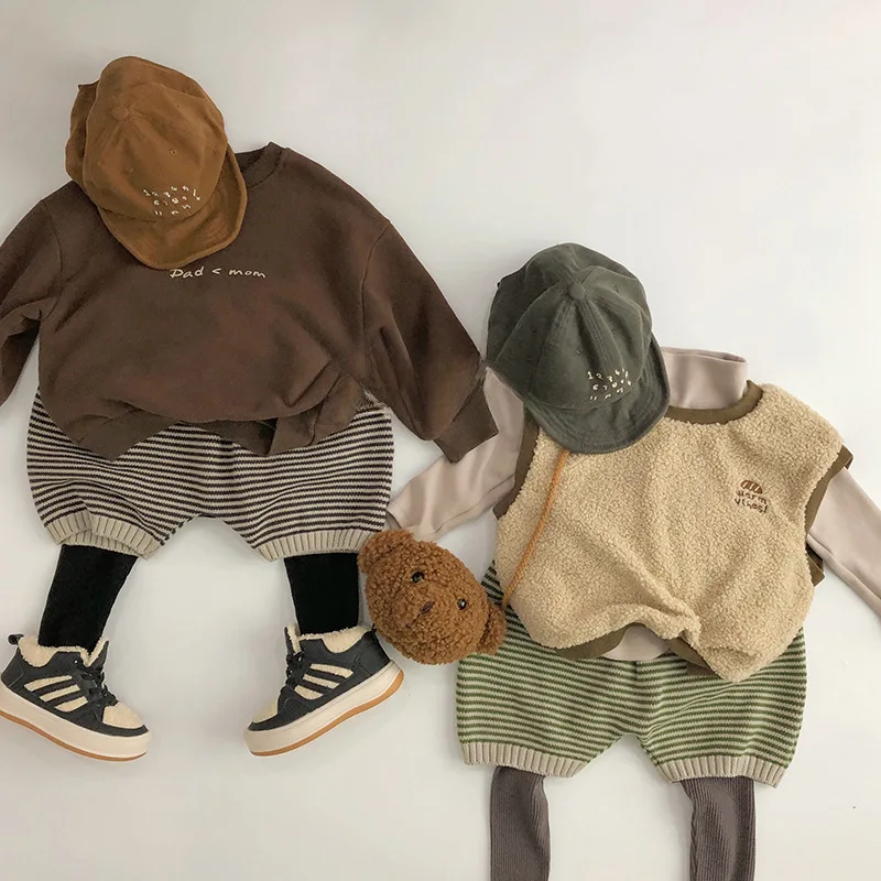 2025 Winter New Children Fleece Sweatshirt Boys Girls Letter Print Pullover Baby Plus Velvet Thick Tops Kids Warm Sweatshirt image 6