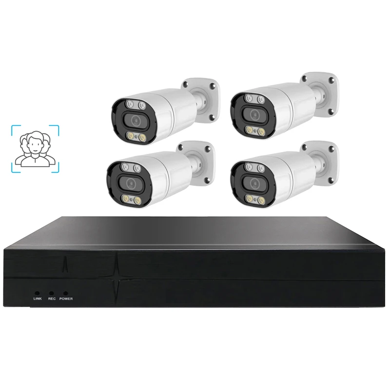 Smart AI 5MP Facial Recognition People Counting Intrusion Detection POE CCTV Camera System