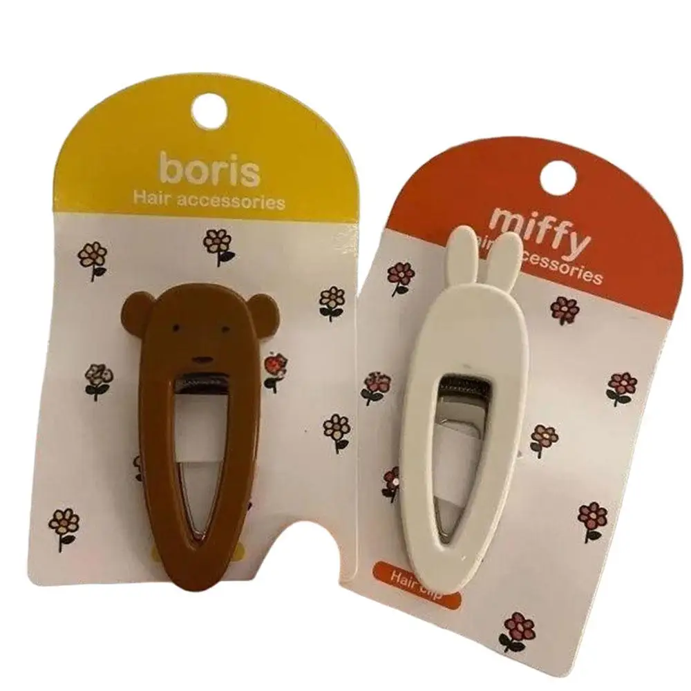 Pinza para el pelo de conejo Miffy para niña, horquilla creativa de acrílico Kawaii con un Clip, accesorios para el cabello para niños