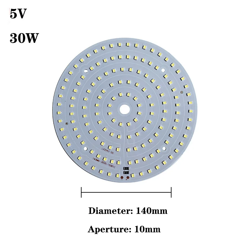 SMD5730 5V LED lampada bordo sorgente luminosa USB universale un colore 10W 30W perline lampada luce bianca calda con cavo interruttore ON/OFF 2m