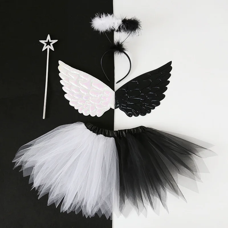 Halloween Kids Angel Halos Headbands Angel Wing Tutus Angel Wands christmas party Cosplays Costume Accessorise