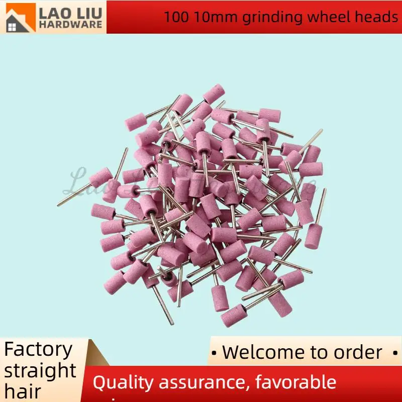 100Pcs Set Mata Gerinda Terpasang 10mm, Mata Bor Penggosok Abrasif untuk Dremel, Gerinda, Bor, Aksesoris Perkakas Listrik