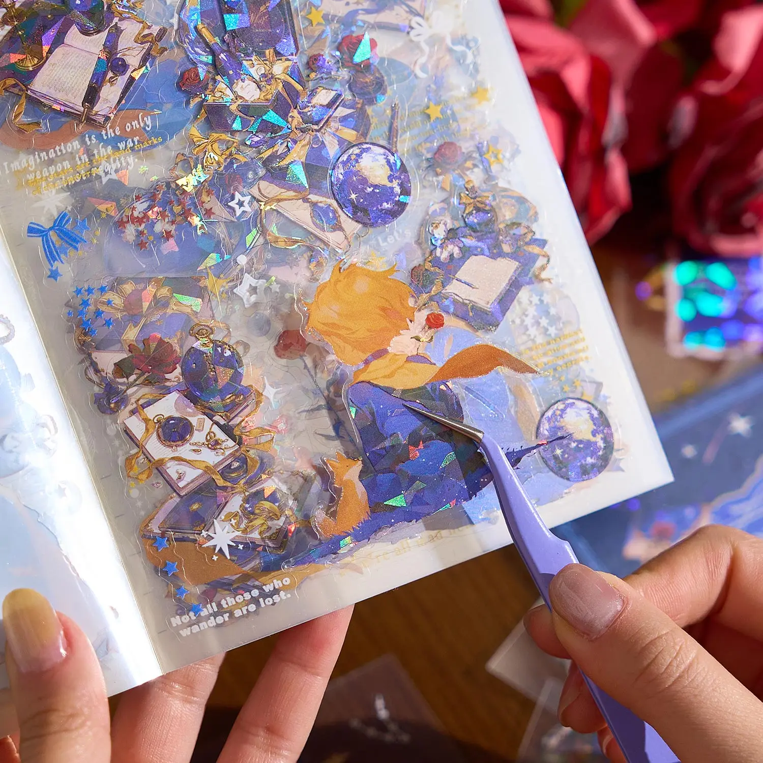 20-delige prinskarakters, lasershelllicht huisdierstickers, oproepkarakter handboek decoratie doe-het-zelf materiaal landschapsarchitectuur stickers