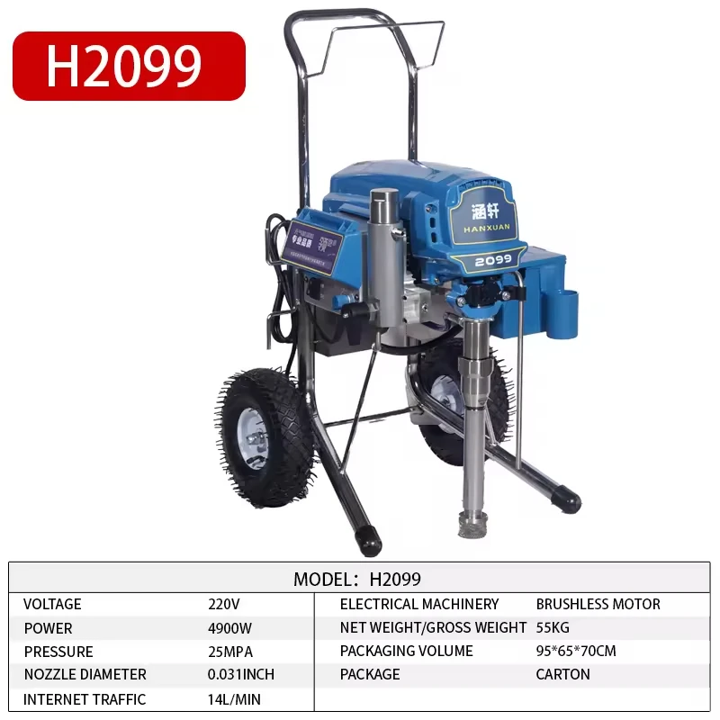Professional 220V 110V Electric Airless Spray Gun High Pressure Piston Pump Latex Paint Coating Sprayer machine 4500W Motor
