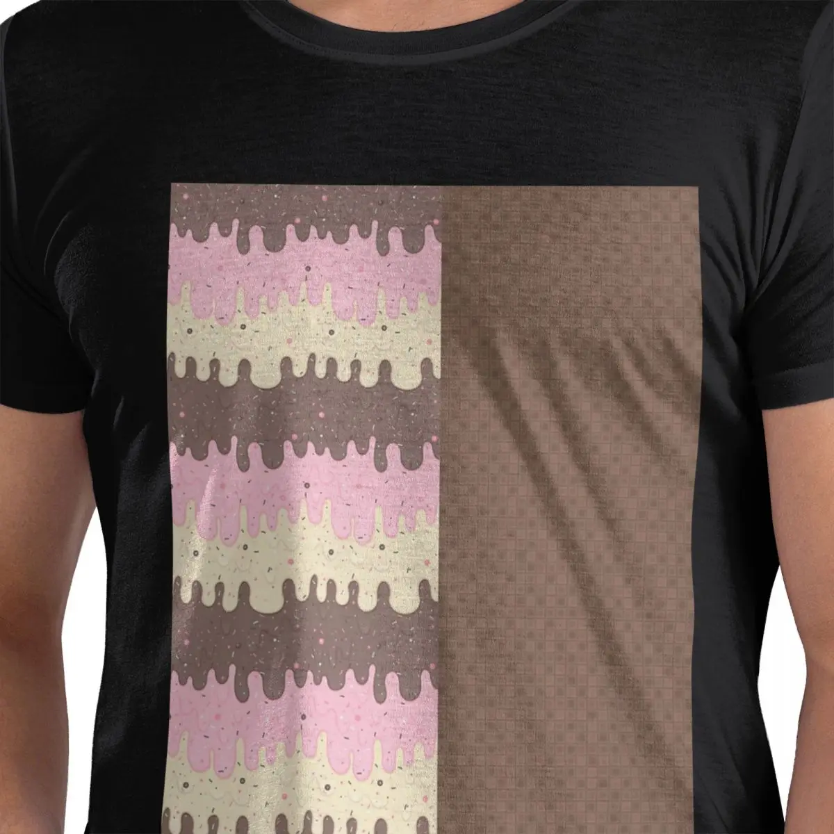 

Тающие мороженые рожок-неаполитан, футболка из 100% хлопка, мужские футболки большого размера, мужские футболки с круглым вырезом и коротким рукавом, S-6XL