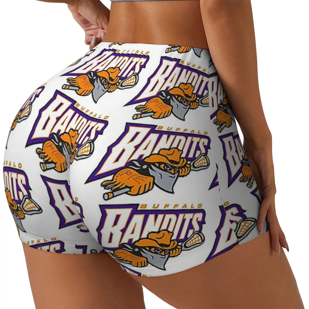 

Изготовленные на заказ дизайн логотипа Buffalo Bandits, женские шорты для бега в тренажерном зале, спортивные шорты для волейбола, байкера, йоги