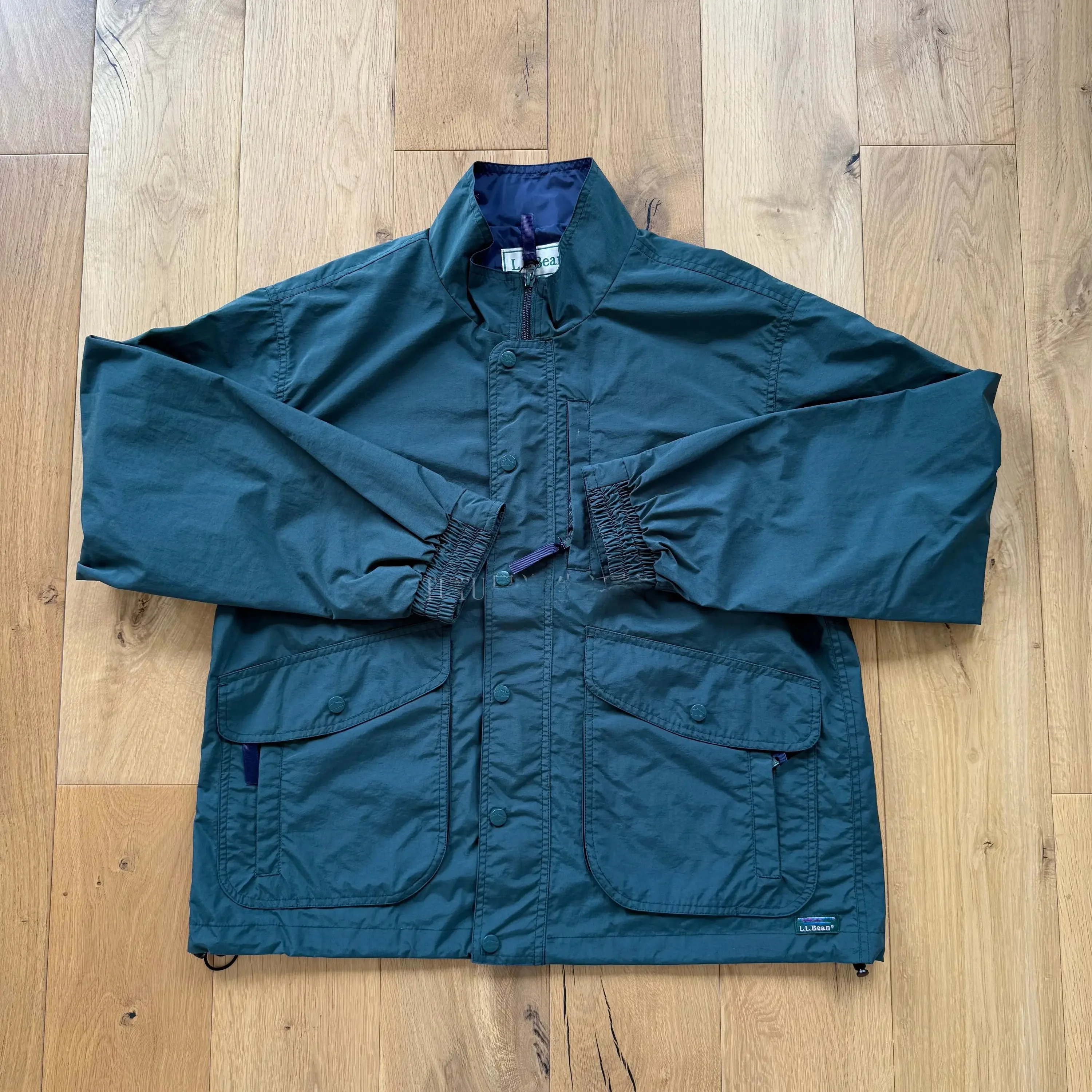 Waterproof Nylon Double Layer Jacket Unisex Loose Fit Long Sleeve Stand Collar Regular Length Outerwear for Youth Autumn Season image 3
