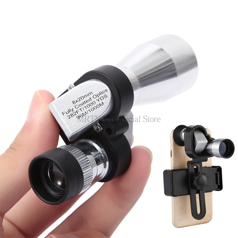 

8x20 HD Zoom Monocular Low Night Vision Outdoor Portable Telescope for Hunting Camping Mountaineering Hike Birdwatching