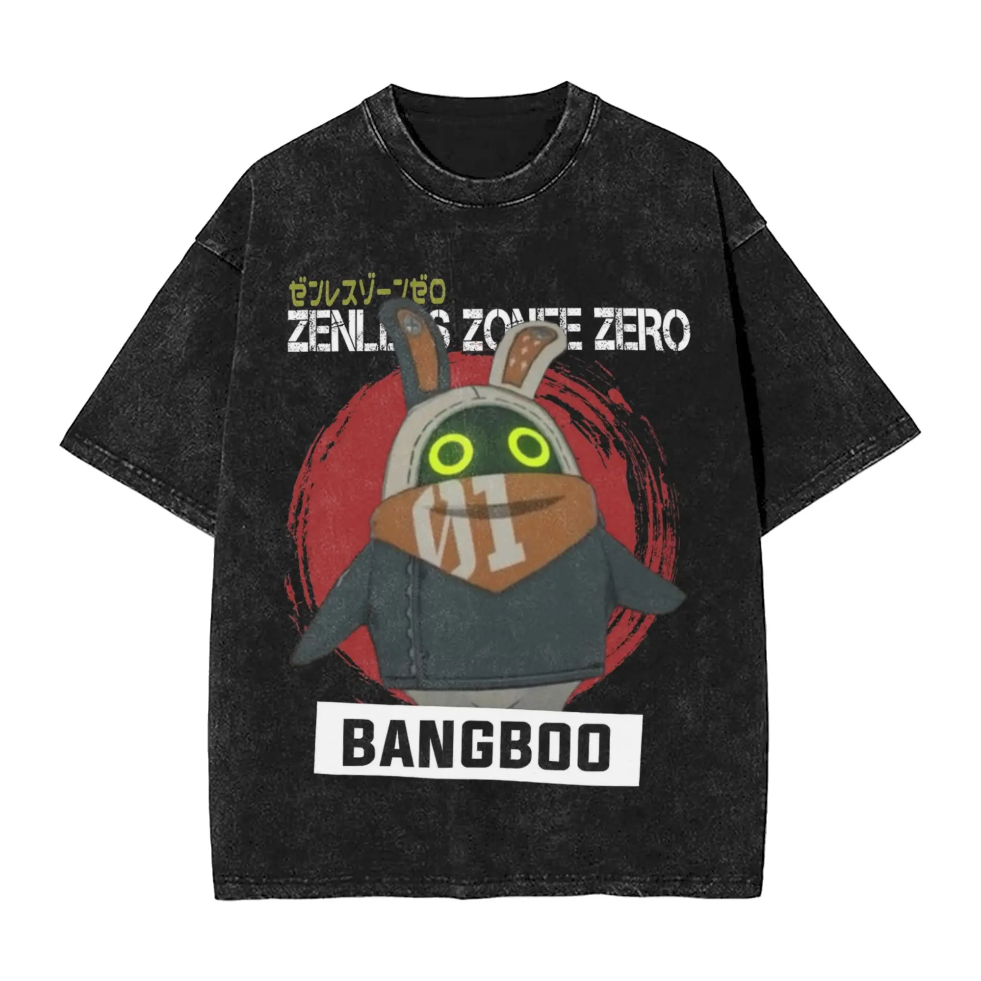 Bangboo Zenless Zone Zero Washed T Shirts Streetwear Hip Hop Vintage T-Shirt  Tees Tops Men Women Cotton Oversize Summer