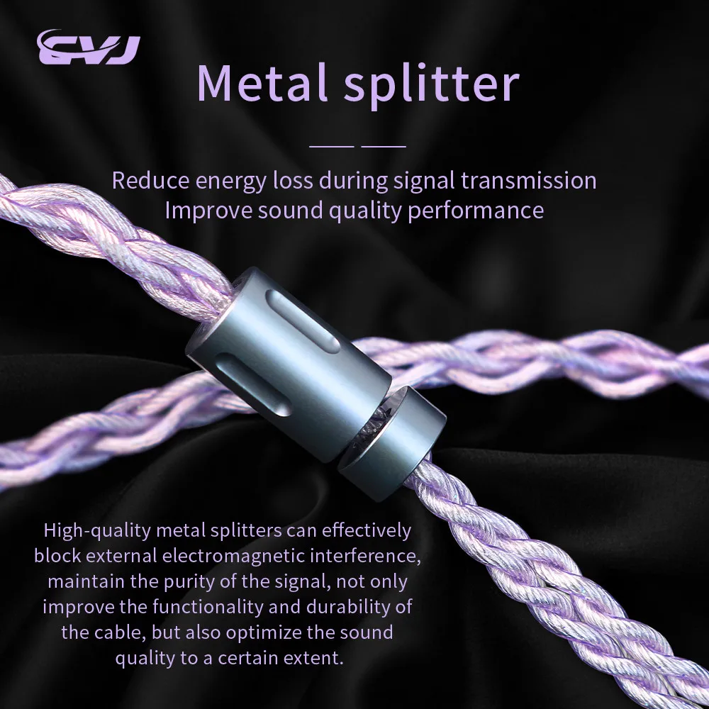 CVJ Flora ชุบเงินแบบมีสายหูฟังอัพเกรดสาย 3.5 มม.+ 4.4 มม.ปลั๊ก Balanced High-Fidelity Audio สําหรับ FiiO