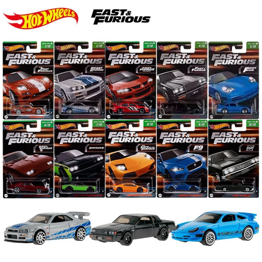 

Hot Wheels 2023 Fast Furious Lamborghini Jeep Dodge Charge Chevy Toyota Nissan Jaguar Plymouth Toy Car Diecast Model Gift 1/64