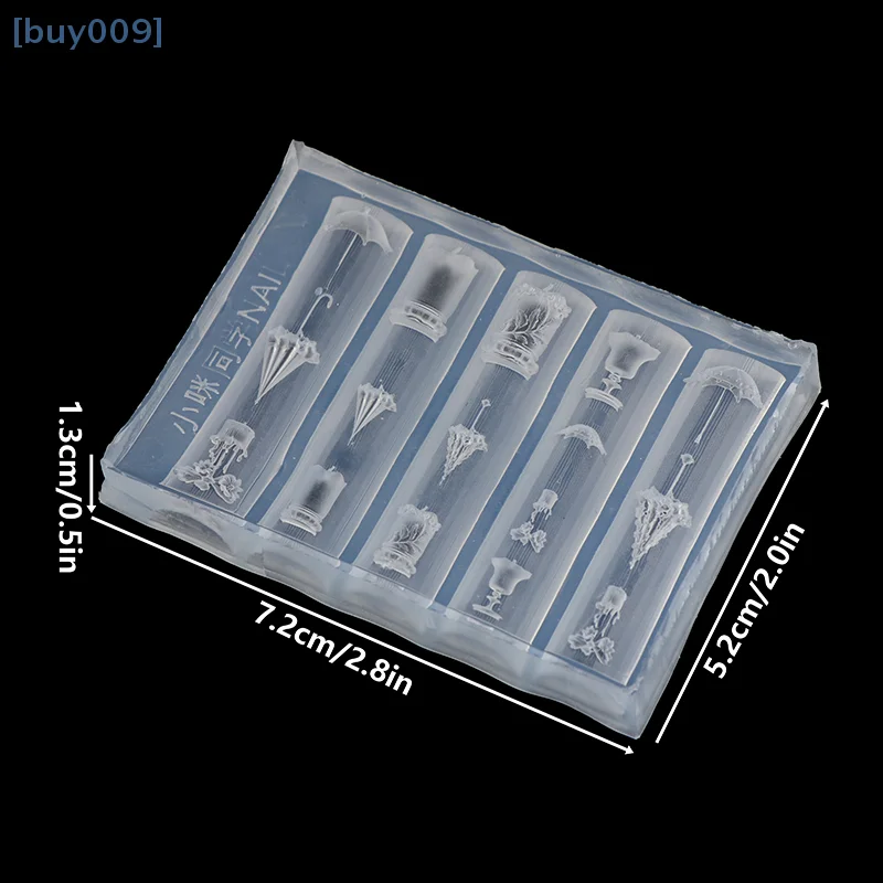 3d alívio renda guarda-chuva silicone molde da arte do prego diy decoração do prego transparente manicure modelo guarda-chuva silicone arte do prego molde presente