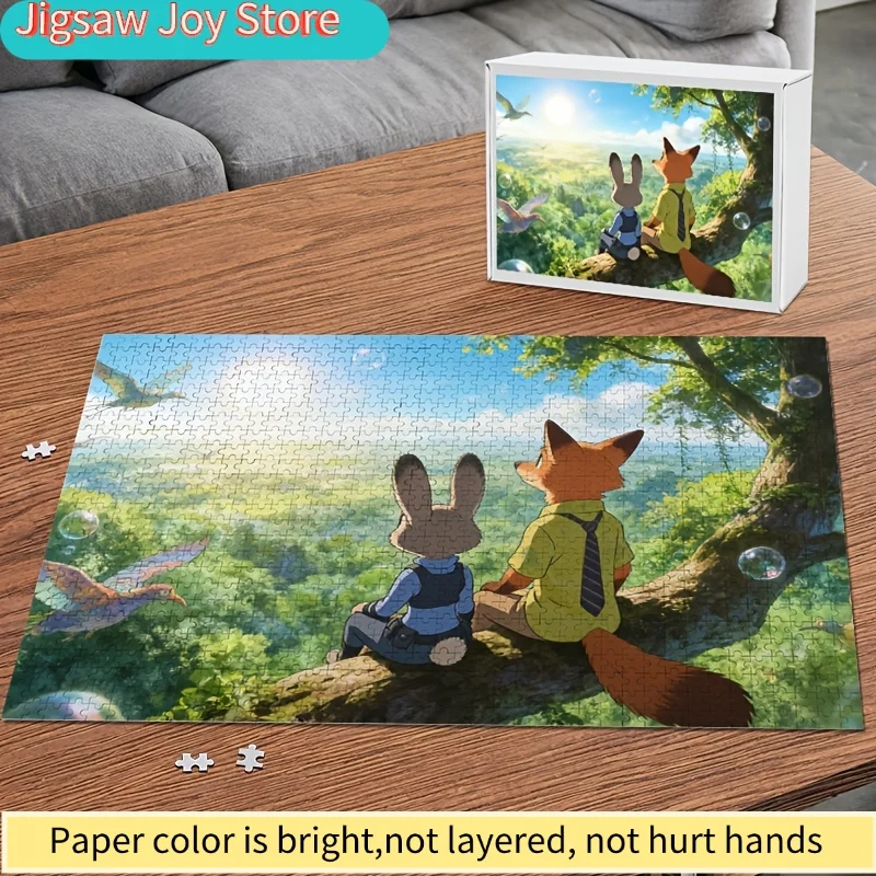 Puzzle de 1000 pièces Disney Zootopia Judy Hopps et Nick Wilde, haute difficulté, jeu éducatif pour adultes, Puzzle G