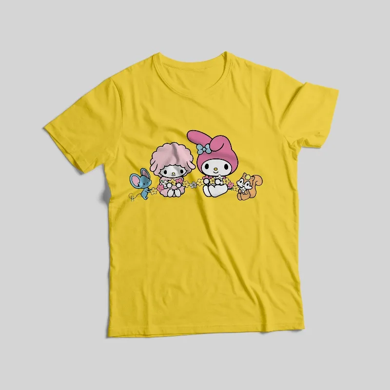 Sanrio Series Printed T-shirts, 100% cotton, available in 8 colors, best-selling basic style Mommy and Me / women's clothing